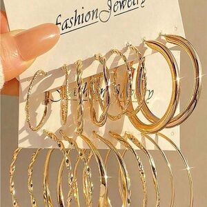 Gold Hoop Earring Set